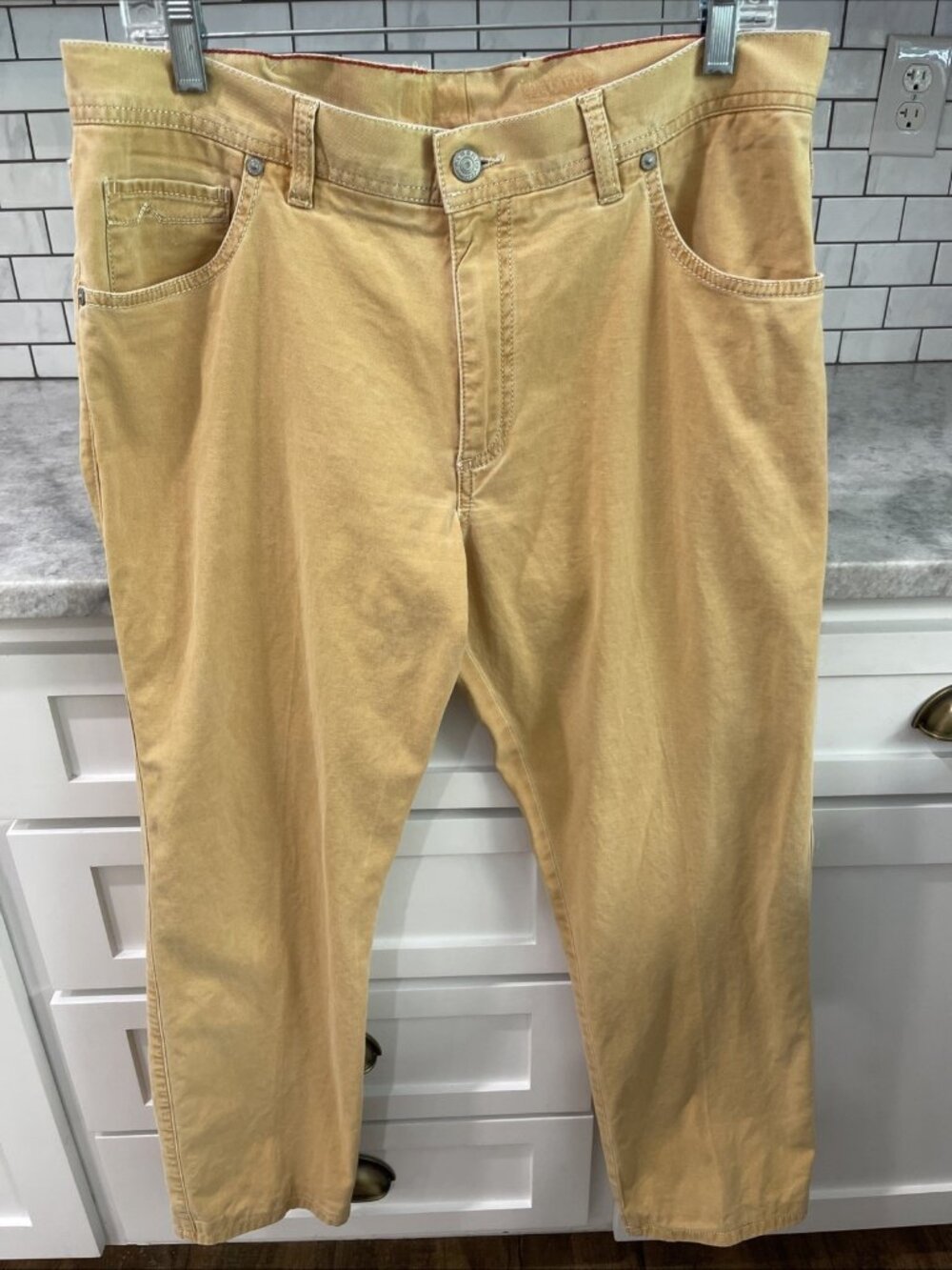 Alberto Jeans Mens 36  Gold Western Straight Leg Urban Pants Inseam 29 Inches